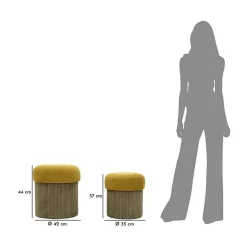 Pouf avec rangement intégré Aspen (Set de 2)