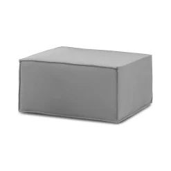 Pouf Avolasca, Pouf de salon, Fauteuil relaxant en tissu rembourré, 100% Made in Italy, 80x70h43 cm, Gris