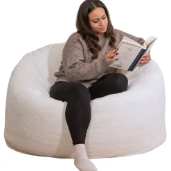 Pouf bouclette BANANAIR 100 cm blanc
