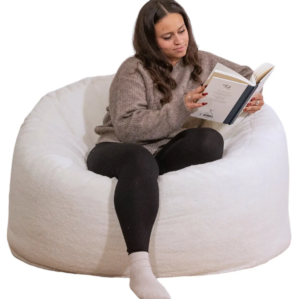 Pouf bouclette BANANAIR 100 cm blanc