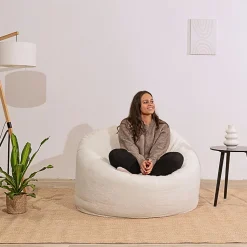 Pouf bouclette BANANAIR 100 cm blanc