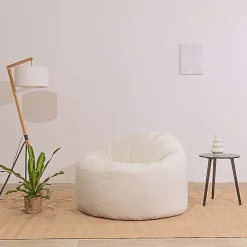 Pouf bouclette BANANAIR 100 cm blanc