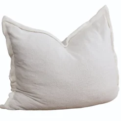 Pouf bouclette déhoussable BANANAIR 180 x 140 cm blanc