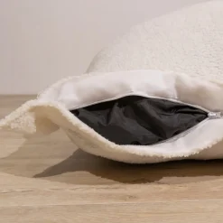 Pouf bouclette déhoussable BANANAIR 180 x 140 cm blanc
