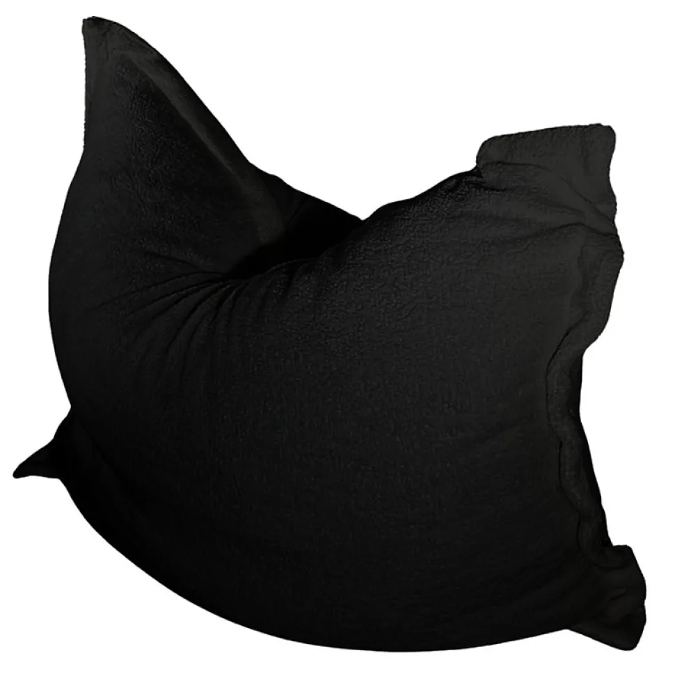 Pouf bouclette déhoussable BANANAIR 180 x 140 cm noir