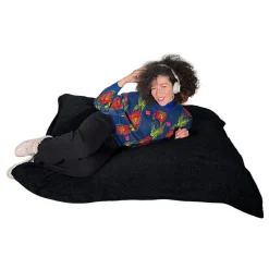 Pouf bouclette déhoussable BANANAIR 180 x 140 cm noir