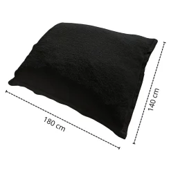 Pouf bouclette déhoussable BANANAIR 180 x 140 cm noir