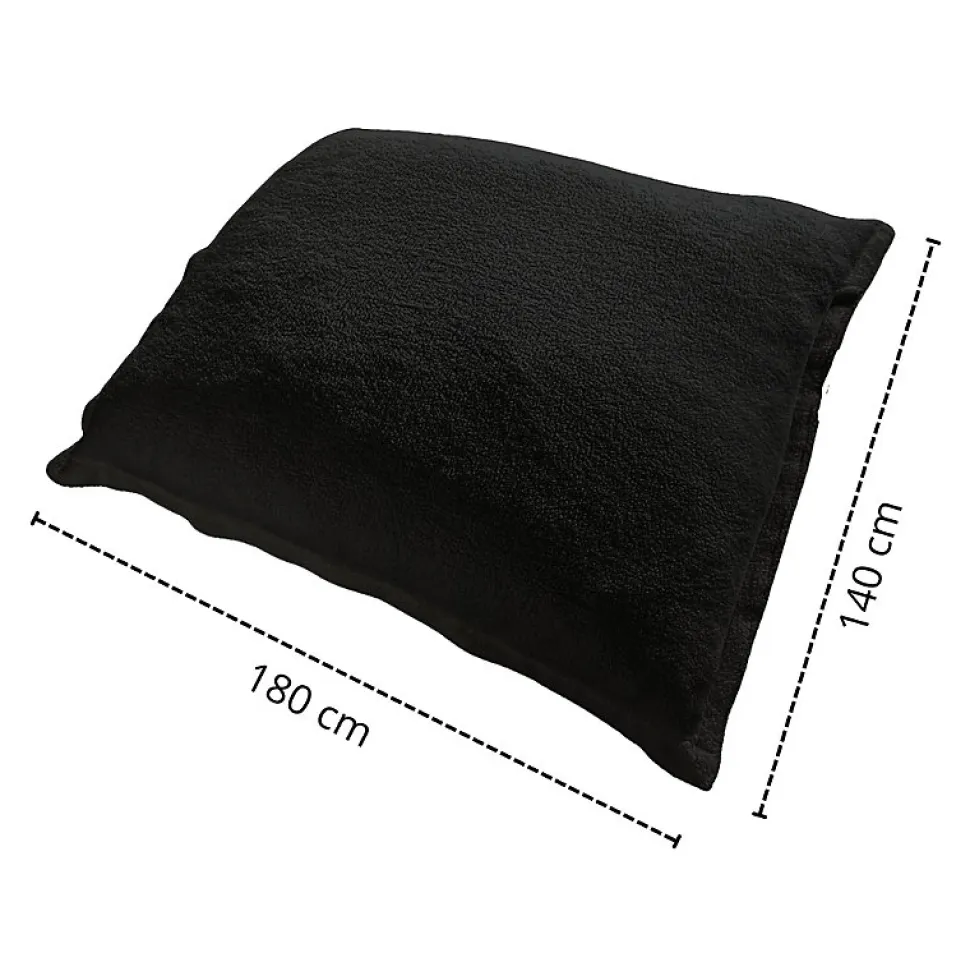 Pouf bouclette déhoussable BANANAIR 180 x 140 cm noir