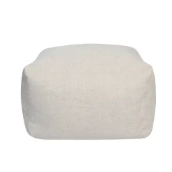 Pouf carré Inaya blanc ivoire l.50 x H. 30 x P.50 cm JBY Creation