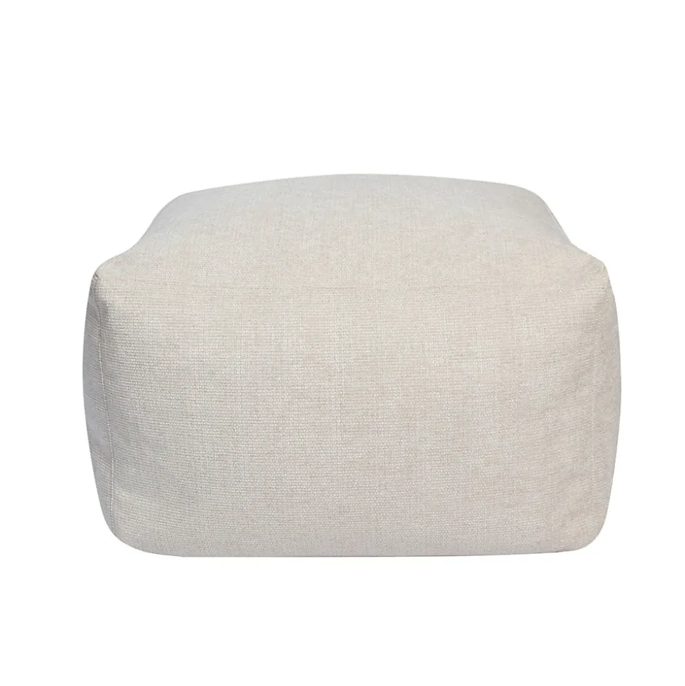 Pouf carré Inaya blanc ivoire l.50 x H. 30 x P.50 cm JBY Creation