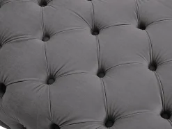 Pouf chesterfield en velours anthracite EDWINA