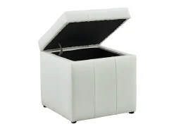 Pouf coffre de rangement SERAFINO en simili - Blanc