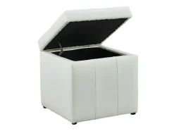 Pouf coffre de rangement SERAFINO en simili - Blanc