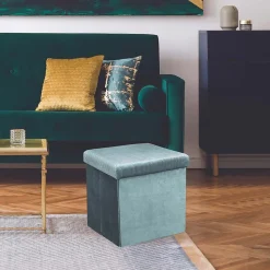 Pouf coffre de rangement velours côtelé Giullia
