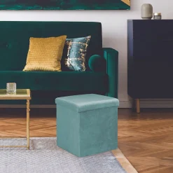 Pouf coffre de rangement velours côtelé Giullia