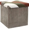 Pouf coffre pliable patchwork côtelé Scott