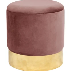 Pouf de Rangement avec Couvercle AKORD GOLDEN velour colour Rose hauteur 40 cm