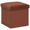 Pouf de rangement pliable en velours