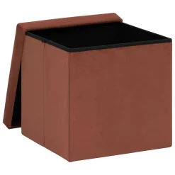 Pouf de rangement pliable en velours