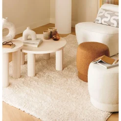 Pouf en bouclette AMEA - Diamètre 39 cm x Hauteur 40 cm