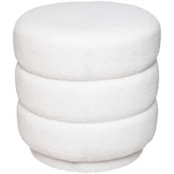 Pouf en bouclette KEMI - Blanc
