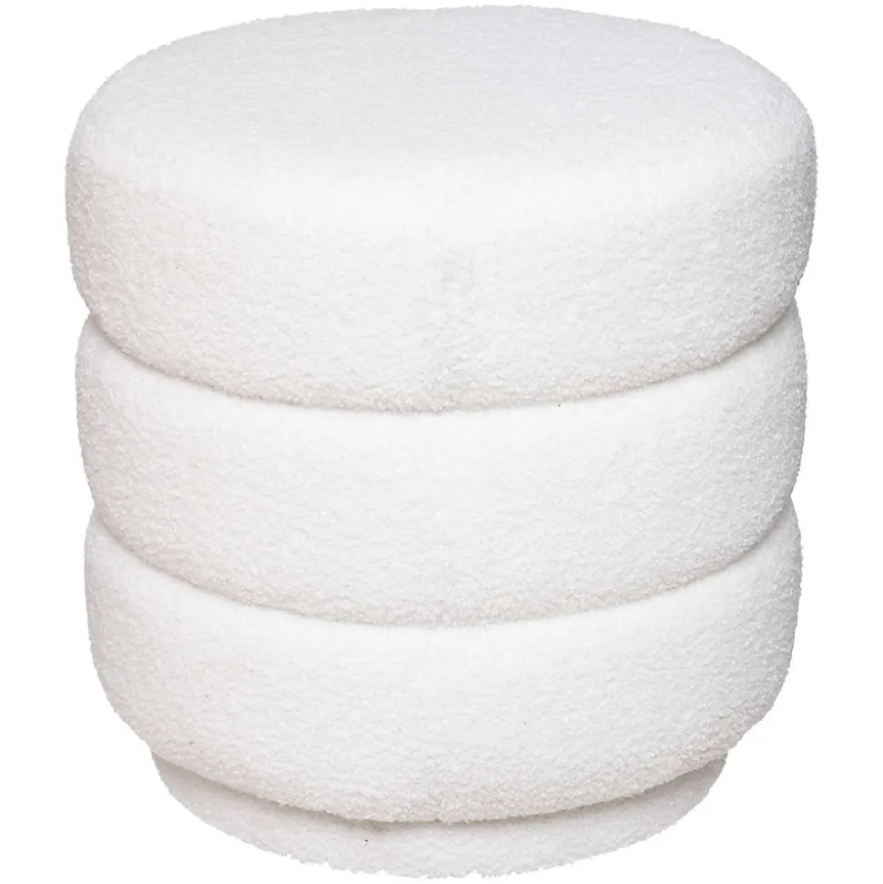 Pouf en bouclette KEMI - Blanc