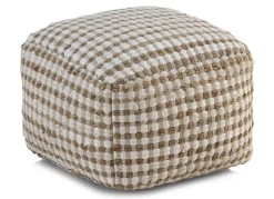 Pouf en coton et jute naturel 45x45x35 cm