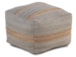 Pouf en coton rougeâtre 45x45x35 cm