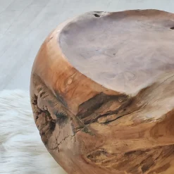 Pouf en racine de teck massif, Wanda collection