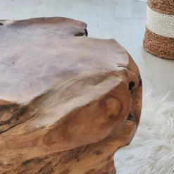 Pouf en racine de teck massif, Wanda collection