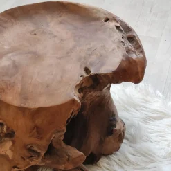 Pouf en racine de teck massif, Wanda collection