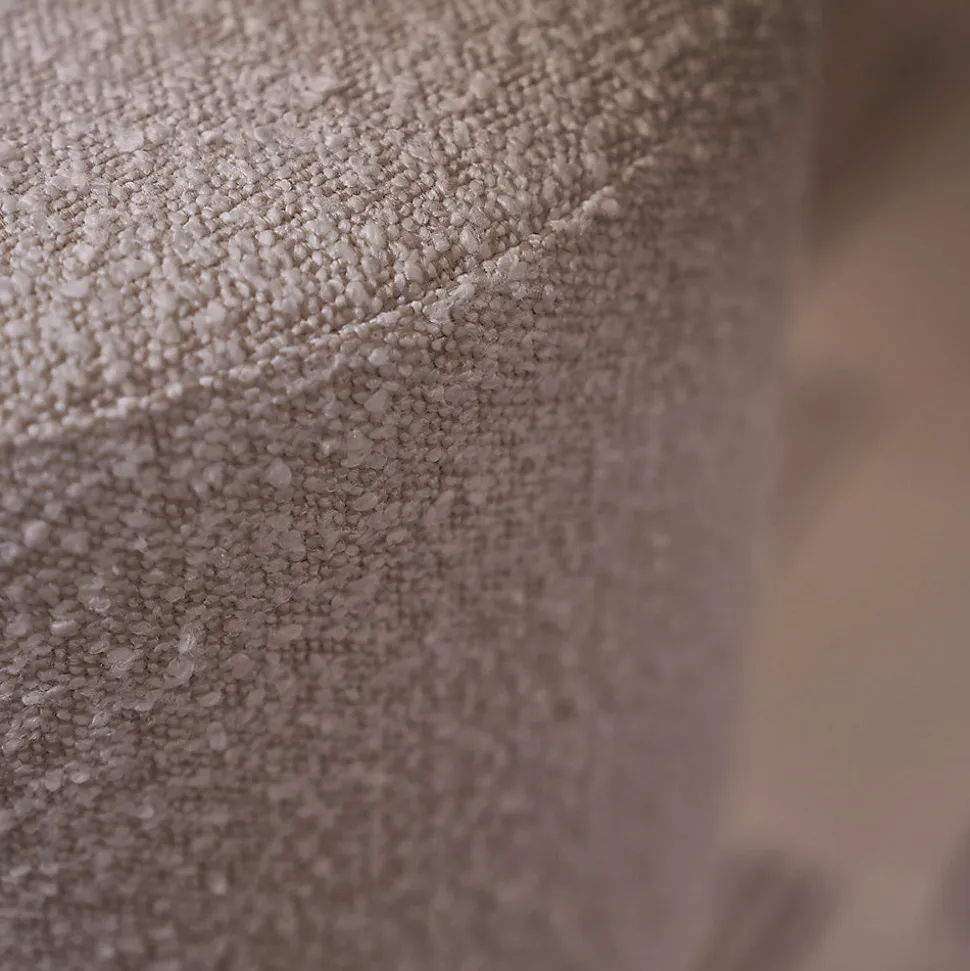 Pouf en teck massif et bouclette