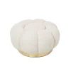 Pouf en tissu bouclé en forme de fleur D65 - JUST