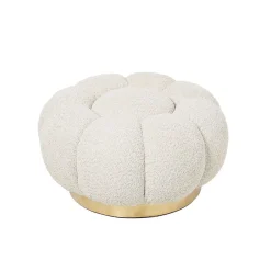Pouf en tissu bouclé en forme de fleur D65 - JUST