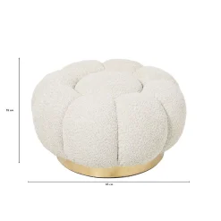Pouf en tissu bouclé en forme de fleur D65 - JUST