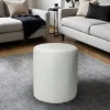 Pouf en tissu bouclette blanc écru Ø33 x H.39cm JBY Creation