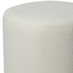 Pouf en tissu bouclette blanc écru Ø33 x H.39cm JBY Creation