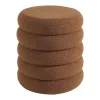 Pouf en tissu bouclette terracotta ECAMBI