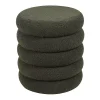 Pouf en tissu bouclette vert sapin ECAMBI
