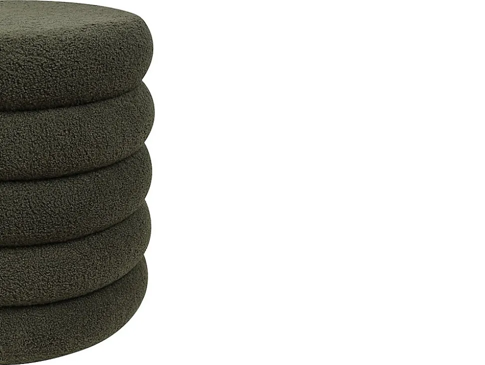 Pouf en tissu bouclette vert sapin ECAMBI