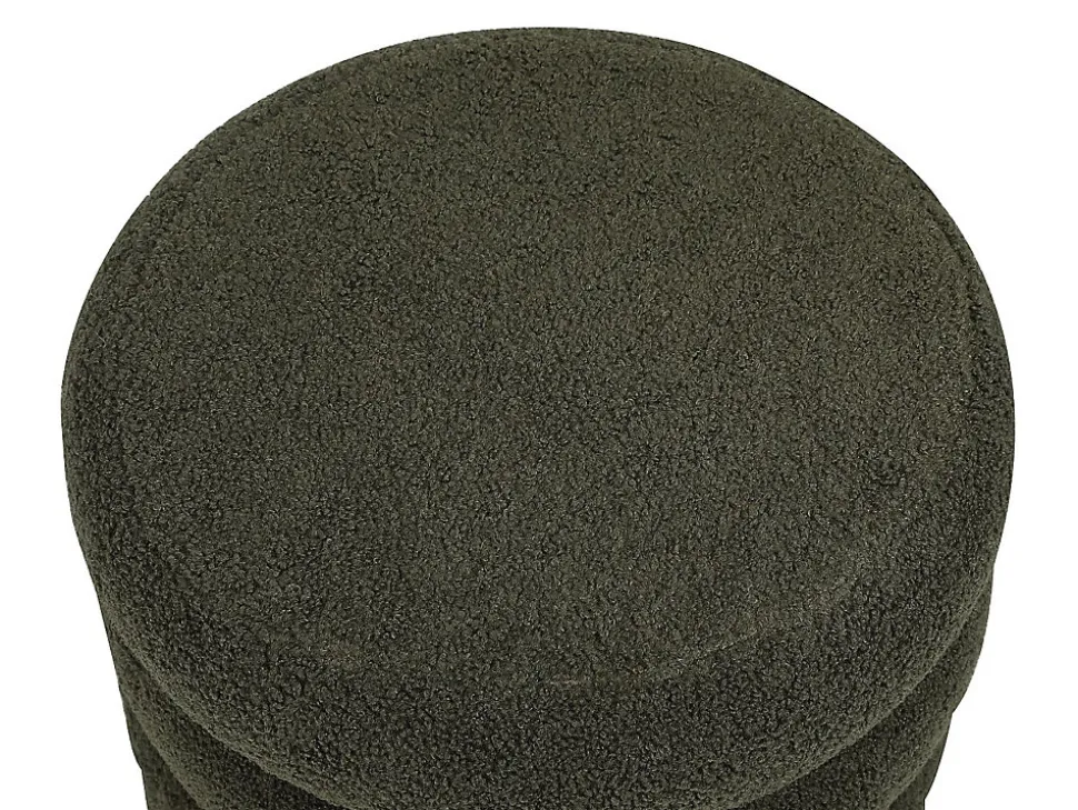 Pouf en tissu bouclette vert sapin ECAMBI