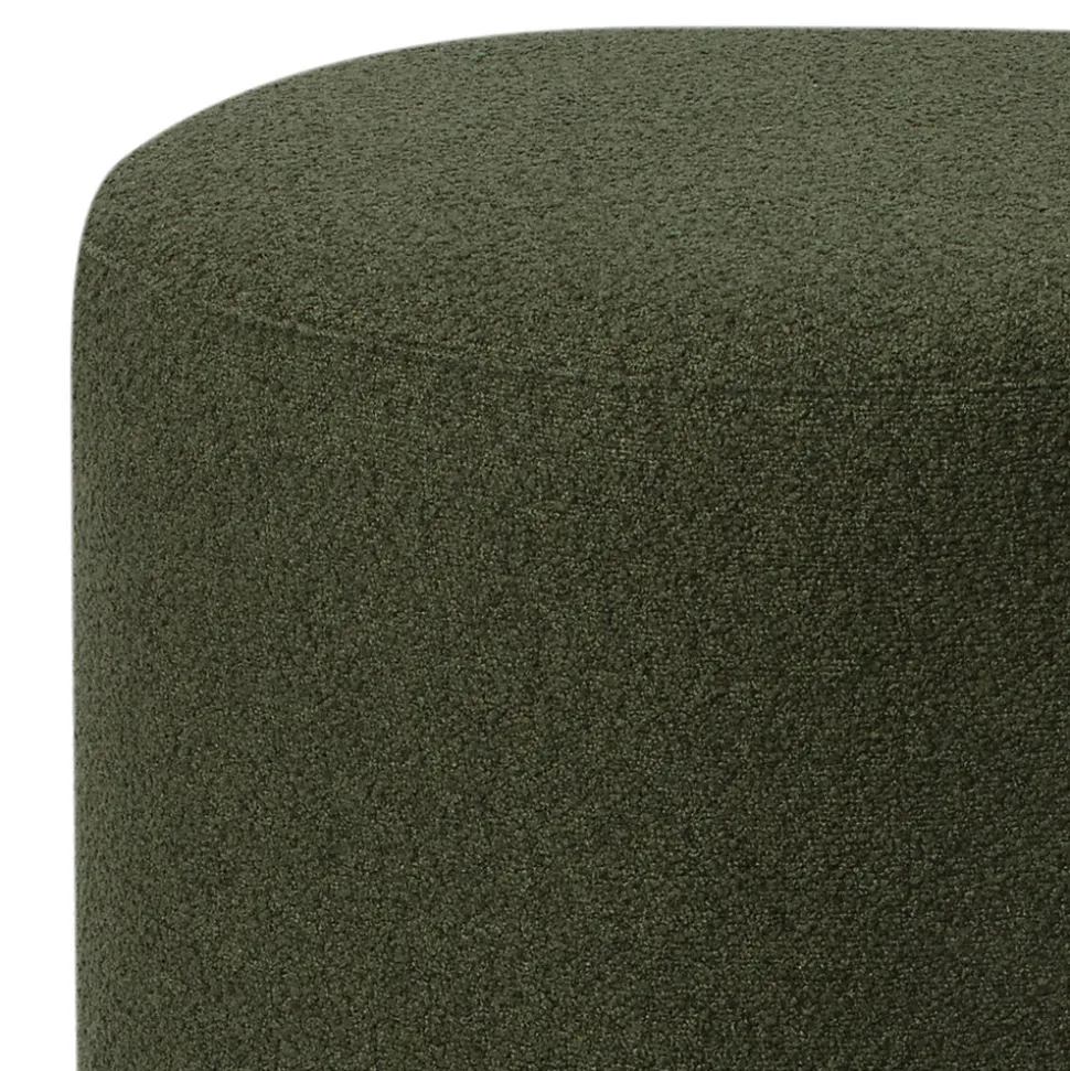 Pouf en tissu bouclette vert kaki Ø33 x H. 39cm JBY Création