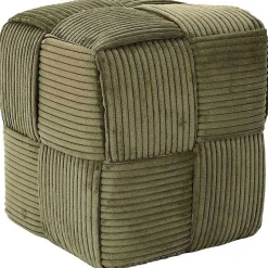 Pouf en tissu côtelé tressé Scott