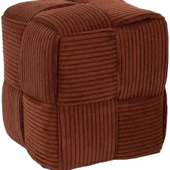 Pouf en tissu côtelé tressé Scott