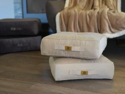Pouf en velours 40 x 40 x 14 cm ensemble de 2 - gris clair