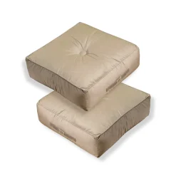 Pouf en velours 50 x 50 x 14 cm ensemble de 2 - gris clair