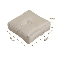 Pouf en velours 50 x 50 x 14 cm ensemble de 2 - gris clair