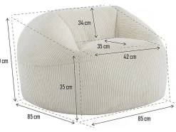 Pouf en velours côtelé