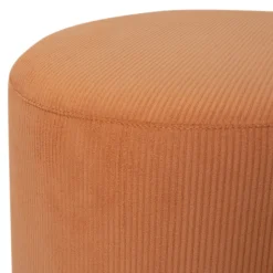 Pouf en velours côtelé marron chocolat Ø33 x H.39 cm, JBY Création