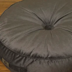 Pouf en velours diamètre 50 ensemble de 2 - gris foncé
